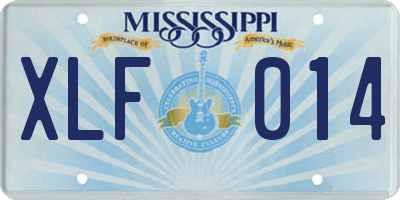 MS license plate XLF014