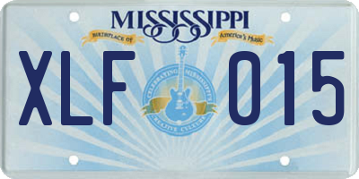 MS license plate XLF015