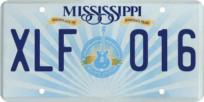 MS license plate XLF016