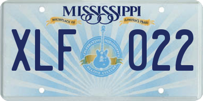 MS license plate XLF022