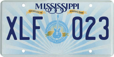 MS license plate XLF023