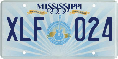 MS license plate XLF024