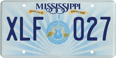 MS license plate XLF027