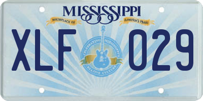 MS license plate XLF029