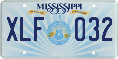 MS license plate XLF032