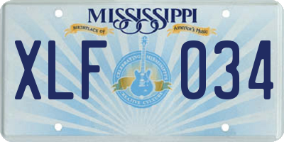 MS license plate XLF034