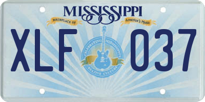 MS license plate XLF037