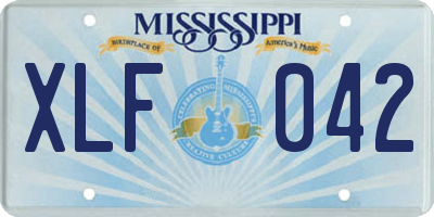 MS license plate XLF042