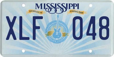 MS license plate XLF048