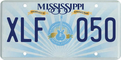 MS license plate XLF050