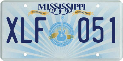 MS license plate XLF051
