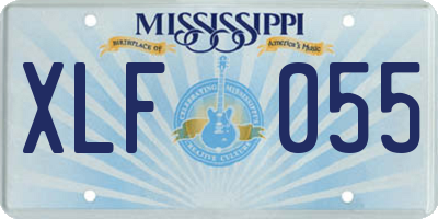 MS license plate XLF055