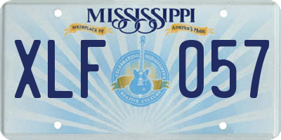 MS license plate XLF057