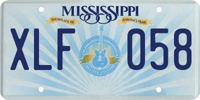MS license plate XLF058