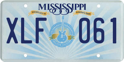 MS license plate XLF061