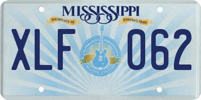 MS license plate XLF062