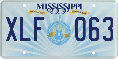 MS license plate XLF063