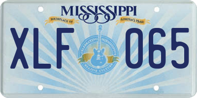 MS license plate XLF065