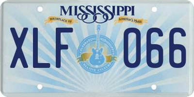 MS license plate XLF066