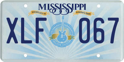 MS license plate XLF067