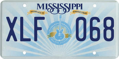 MS license plate XLF068