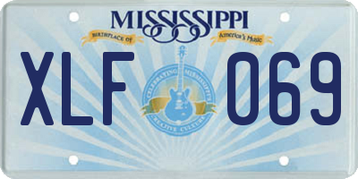 MS license plate XLF069