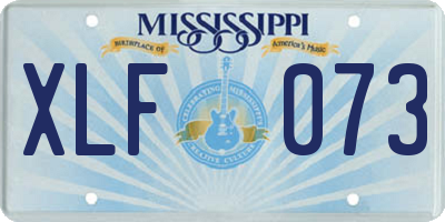 MS license plate XLF073