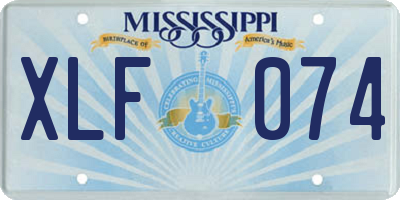 MS license plate XLF074