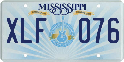 MS license plate XLF076