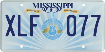 MS license plate XLF077