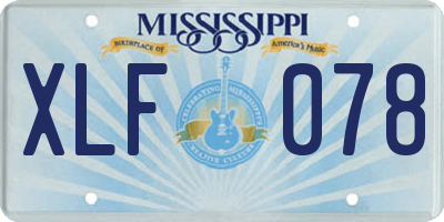 MS license plate XLF078