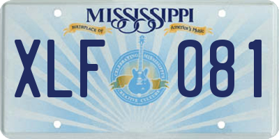 MS license plate XLF081