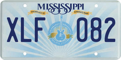 MS license plate XLF082