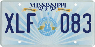 MS license plate XLF083