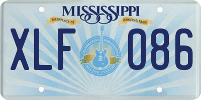 MS license plate XLF086