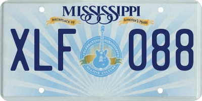 MS license plate XLF088