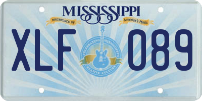 MS license plate XLF089