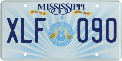 MS license plate XLF090
