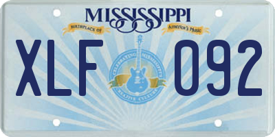 MS license plate XLF092