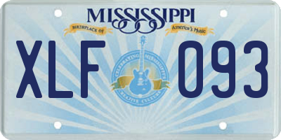 MS license plate XLF093