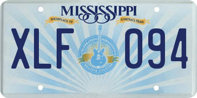 MS license plate XLF094