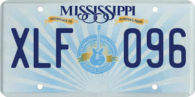 MS license plate XLF096