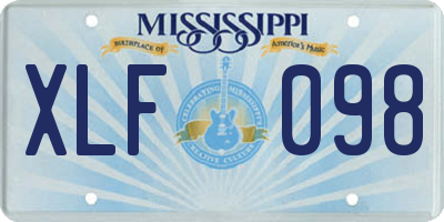 MS license plate XLF098