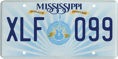 MS license plate XLF099