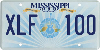MS license plate XLF100