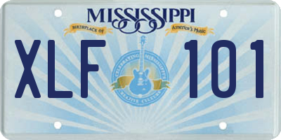 MS license plate XLF101
