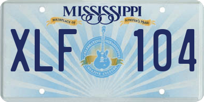 MS license plate XLF104