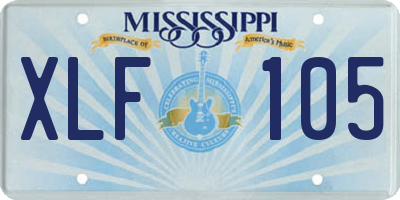 MS license plate XLF105