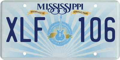 MS license plate XLF106