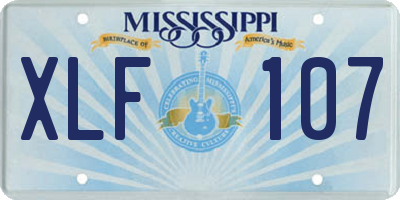 MS license plate XLF107